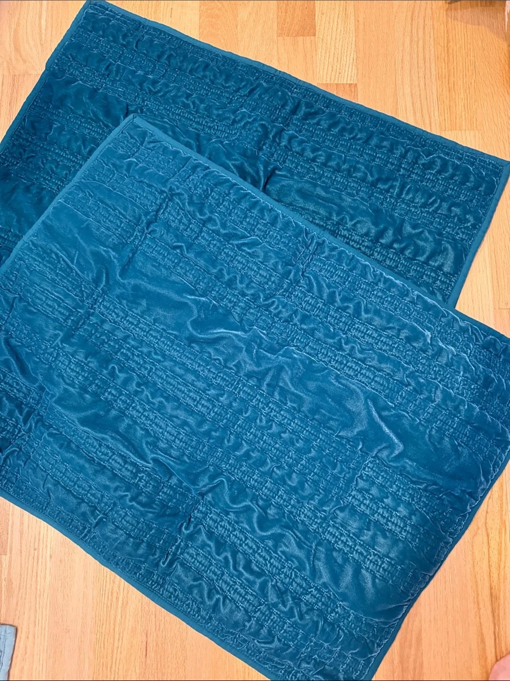 Threshold Teal Quilted Velvet Pillow Shams